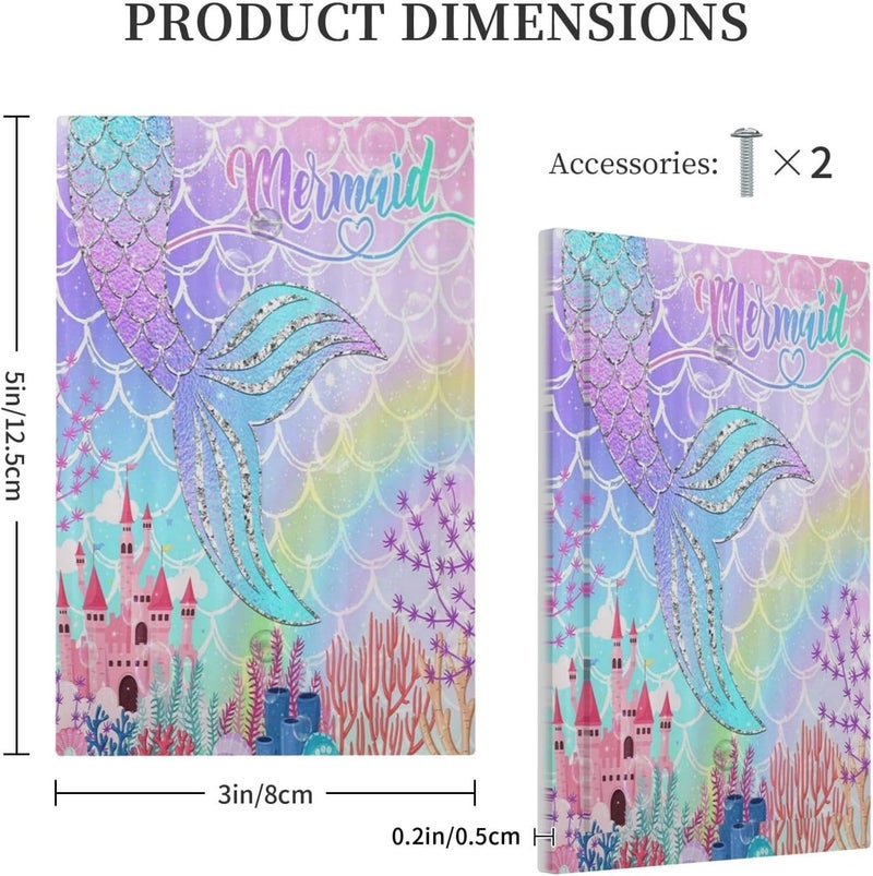 Sghxwp Silvery Glitter Cute Mermaid Tail Fantasy Castle 1 Gang Light Switch Covers No Device Wall Plate Decorative Blank Switchplate Electrical Faceplate for Kidroom Nursery Girlroom Bedroom Decor - Image 5
